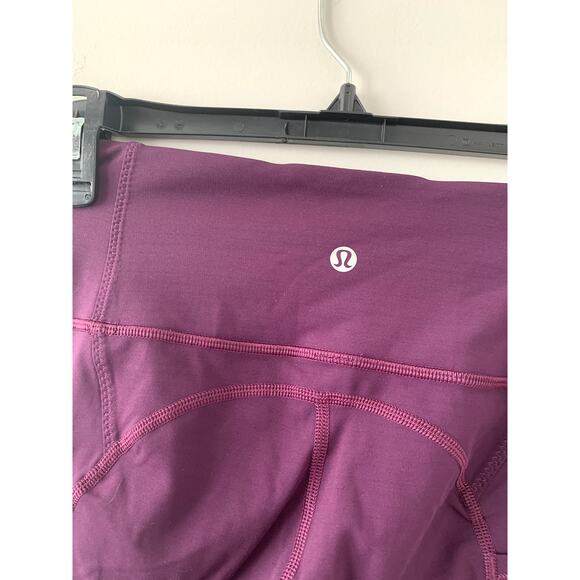 Lululemon Berry Red Cropped Workout Leggings Size 4 - Picture 3 of 6